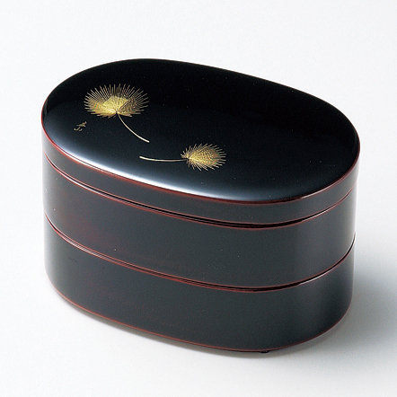 小判弁当箱 沈金飛花 溜内朱 漆塗り 11-12302【製造中止】 漆器の井助