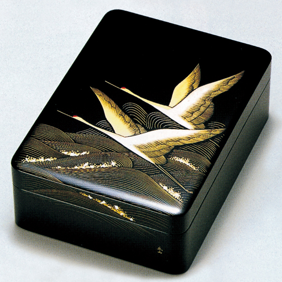 合口文庫 沈金鶴 黒内梨地 漆塗り・木製 11-13901 (製造中止) 漆器の井助