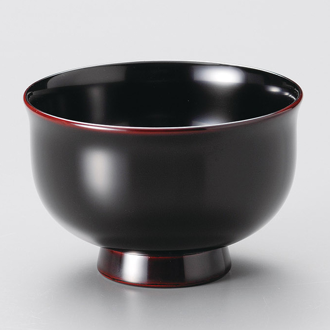汁椀 羽反り 古代朱/溜内黒 漆塗り・木製 12-01504/01505 漆器の井助