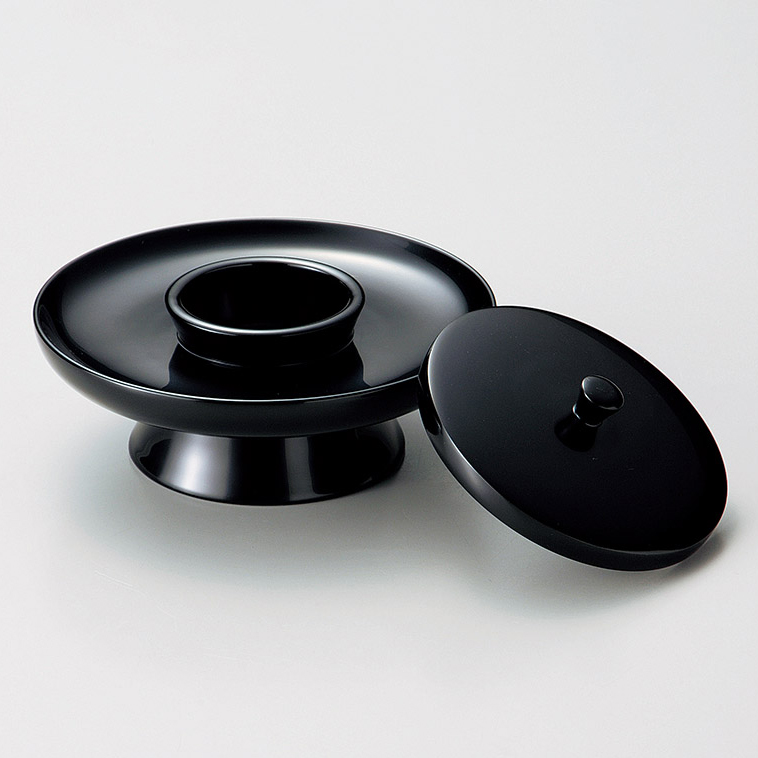 仏具 茶台 天目 黒 木製 漆塗り 12-15702 漆器の井助