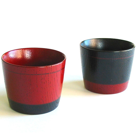 そば猪口 欅 塗分け｜木製 漆塗り 漆器の井助