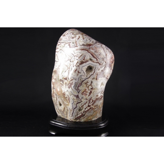 天然石 鑑賞石 置物 重さ約11.4kg 唐木台付 V R6550B 天然石 鑑賞