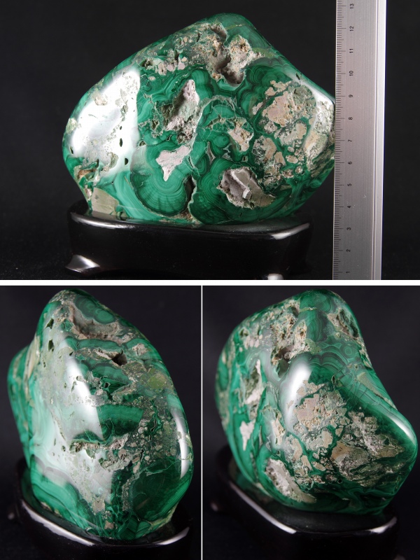 マラカイト(孔雀石)原石置き飾り 1481g 天然石販売 名取貴石