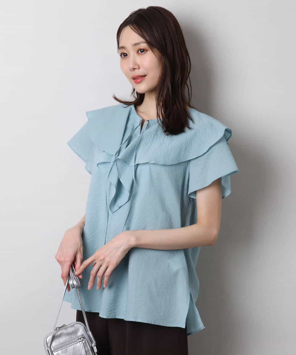 ラッフルカラーフリルブラウス/洗える(ブラウス・シャツ) | MK MICHEL