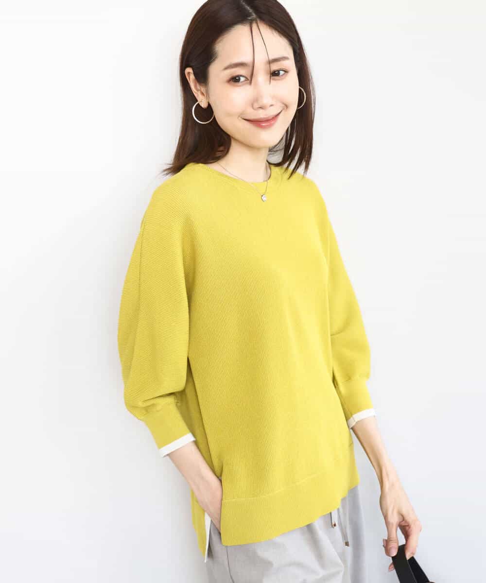 ドルマンスリーブ配色デザインニット/洗える(ニット・セーター) | MK