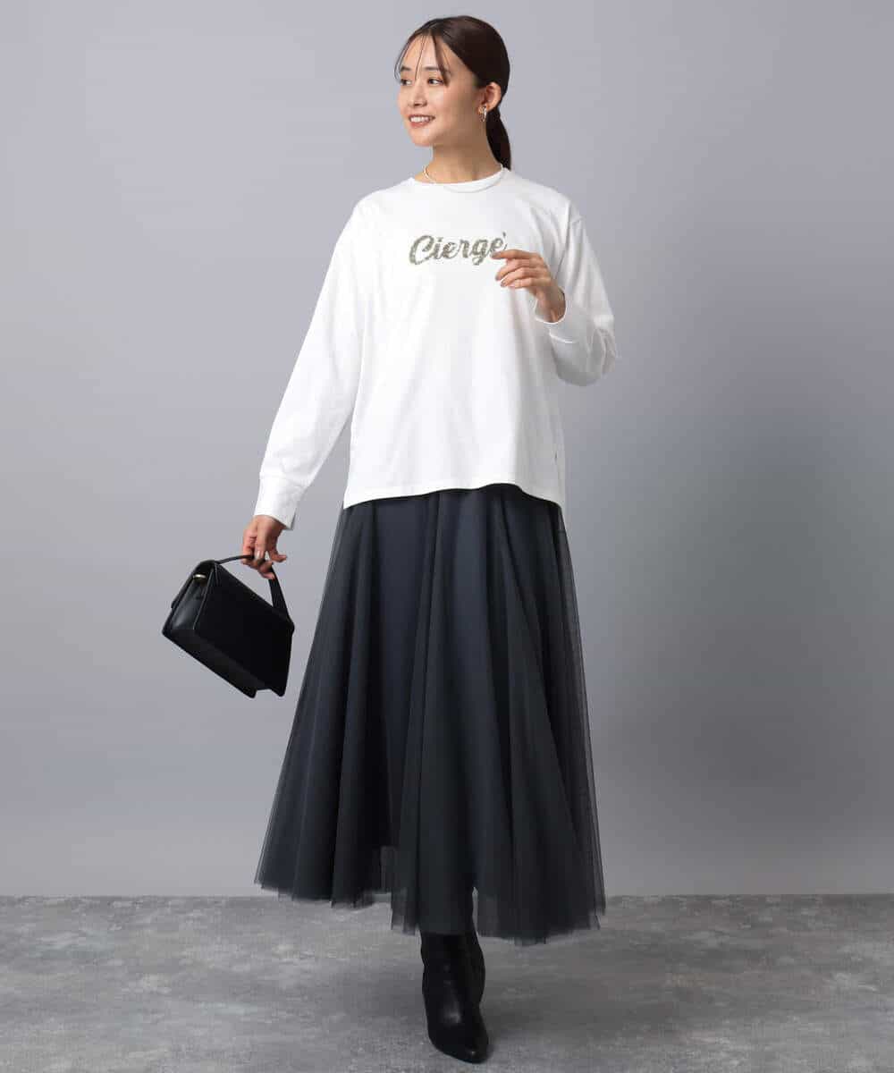 刺繍ロゴデザイン コットンロンT/洗える(カットソー・Tシャツ) | MK