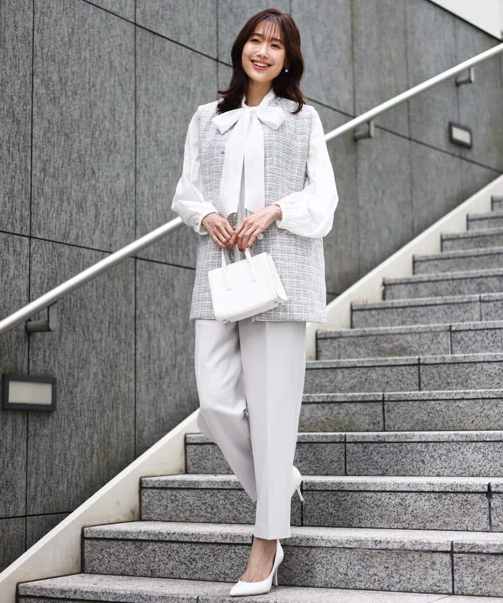 ダブルクロス テーパードパンツ/セットアップ対応/防シワ/ストレッチ