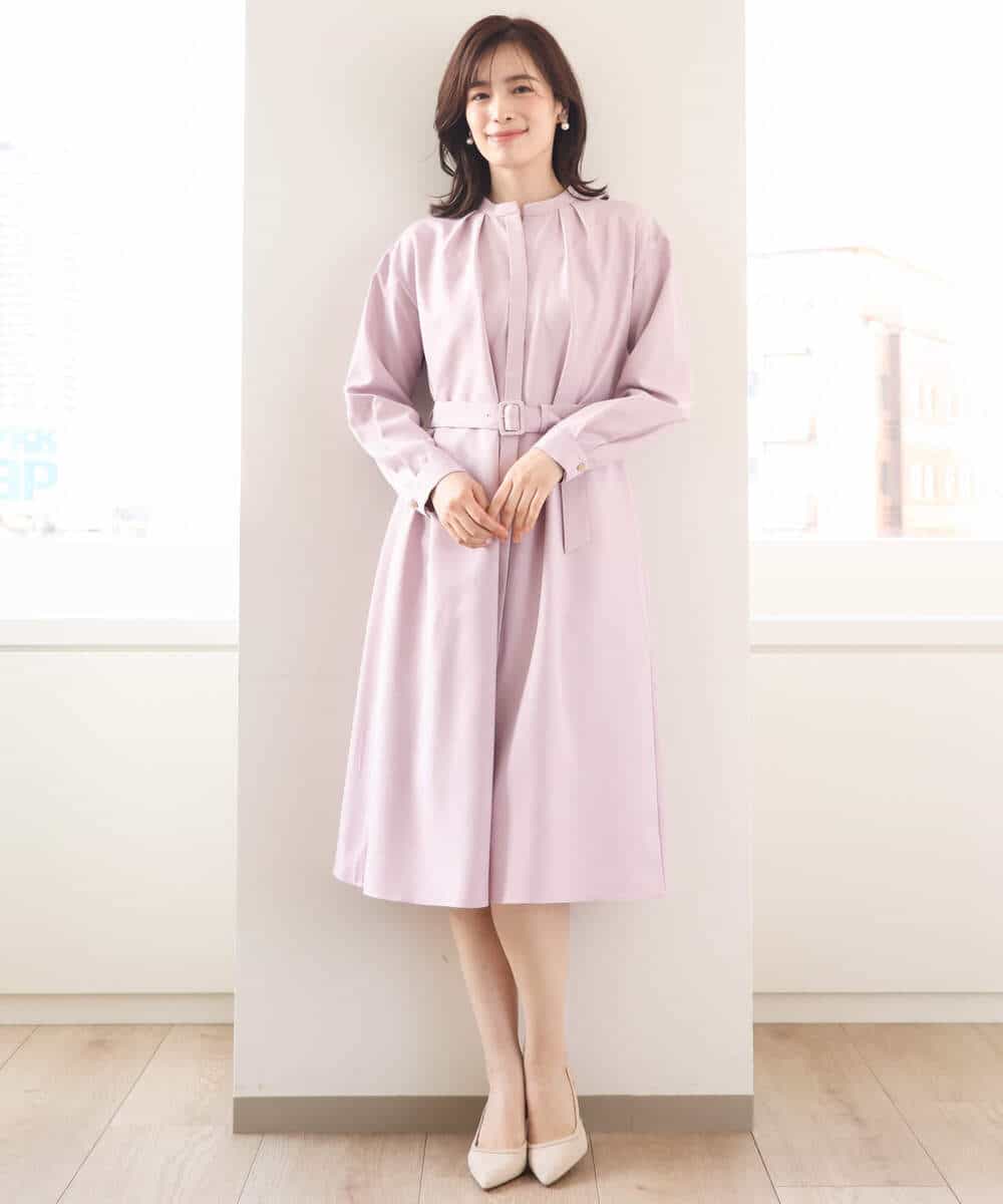 比翼仕立てリネンライクワンピース/洗える/WEB限定サイズあり