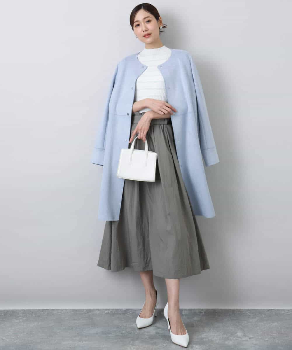 フェイクスウェードノーカラーコート/洗える(ノーカラーコート) | MK