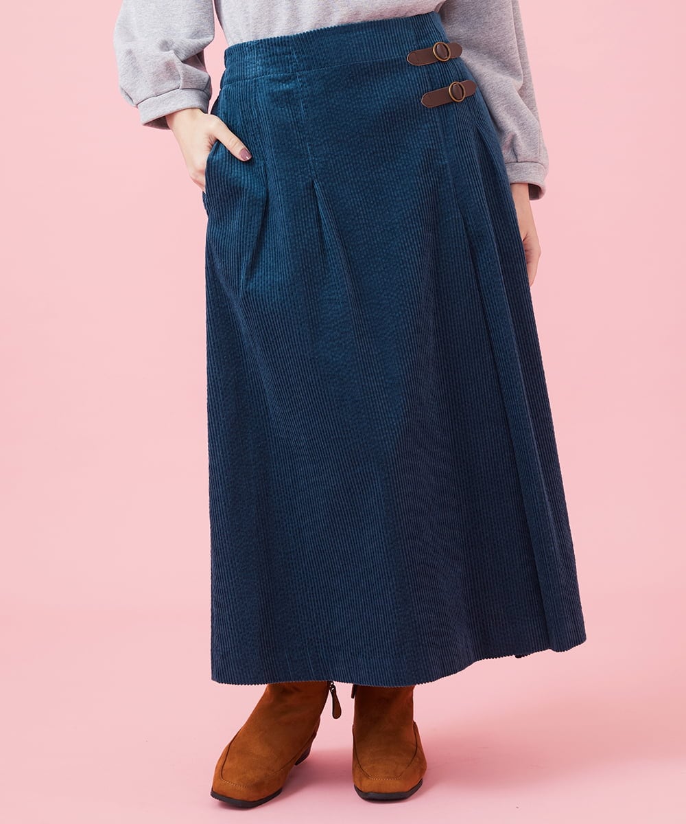 コーデュロイ ラップ風デザインスカート(その他のスカート