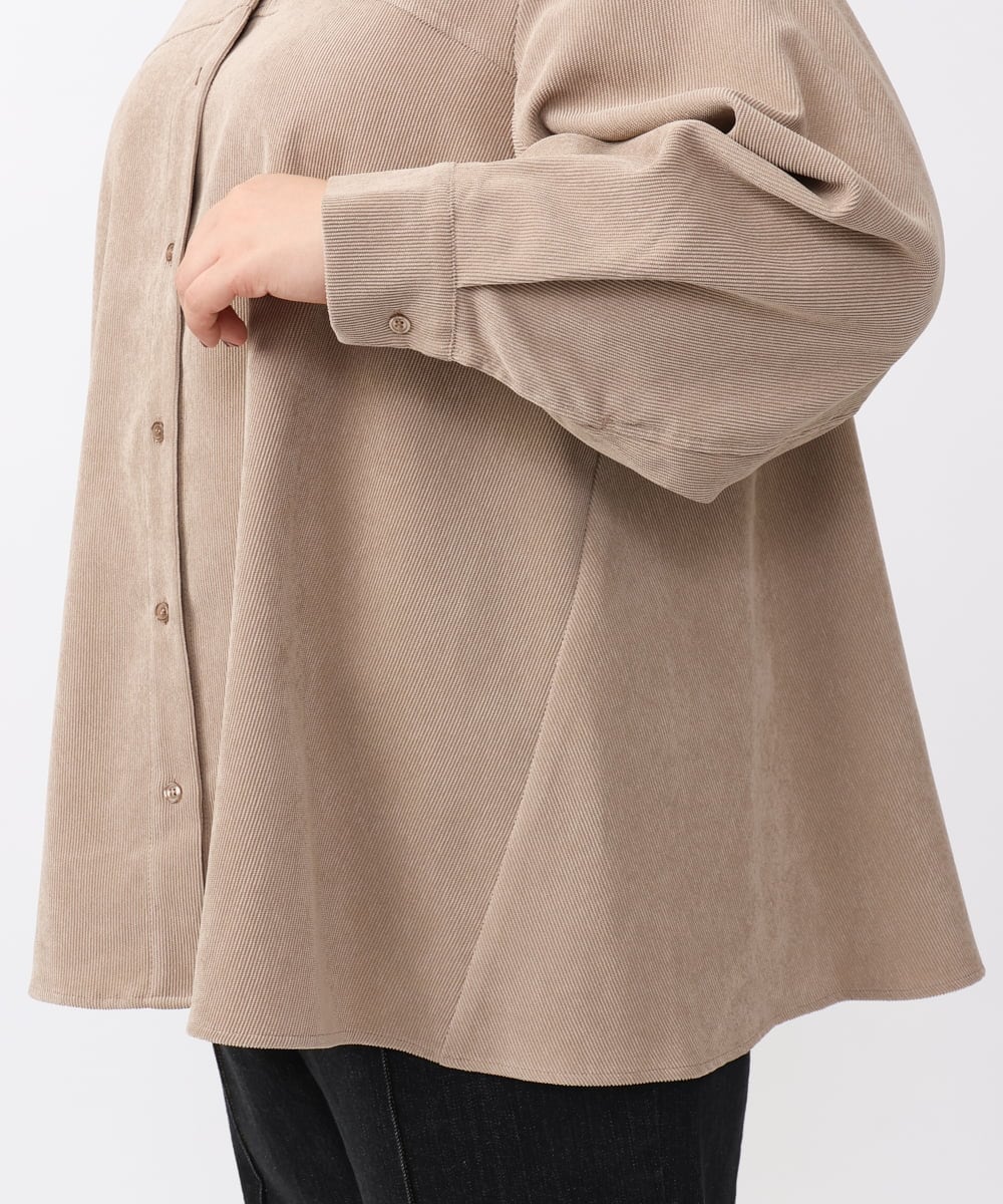 大きいサイズ】コーデュロイフレアブラウス(ブラウス・シャツ) | eur3