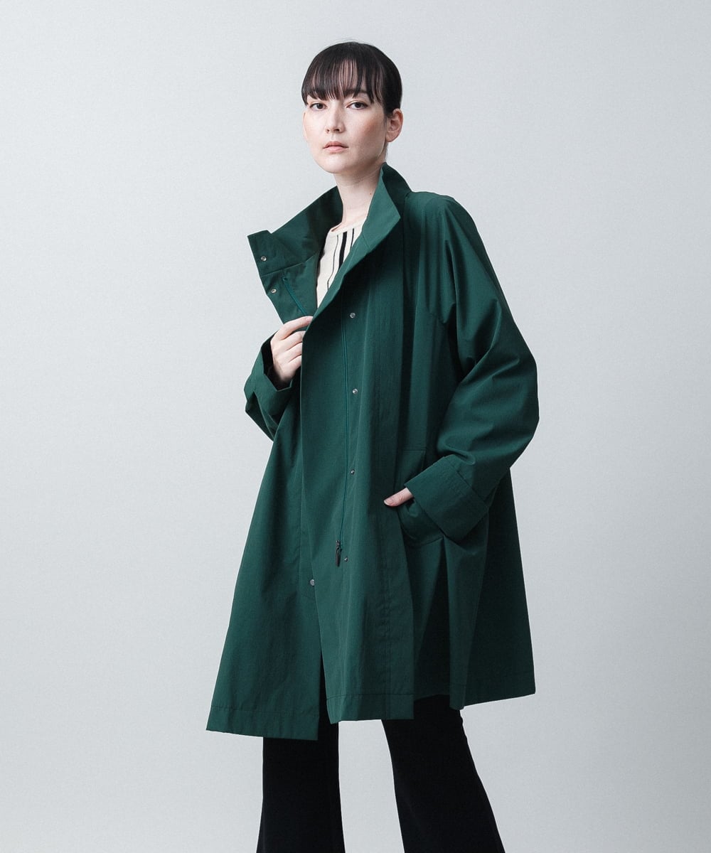 ナチュラルタフタミドル丈コート(ステンカラーコート) | HIROKO
