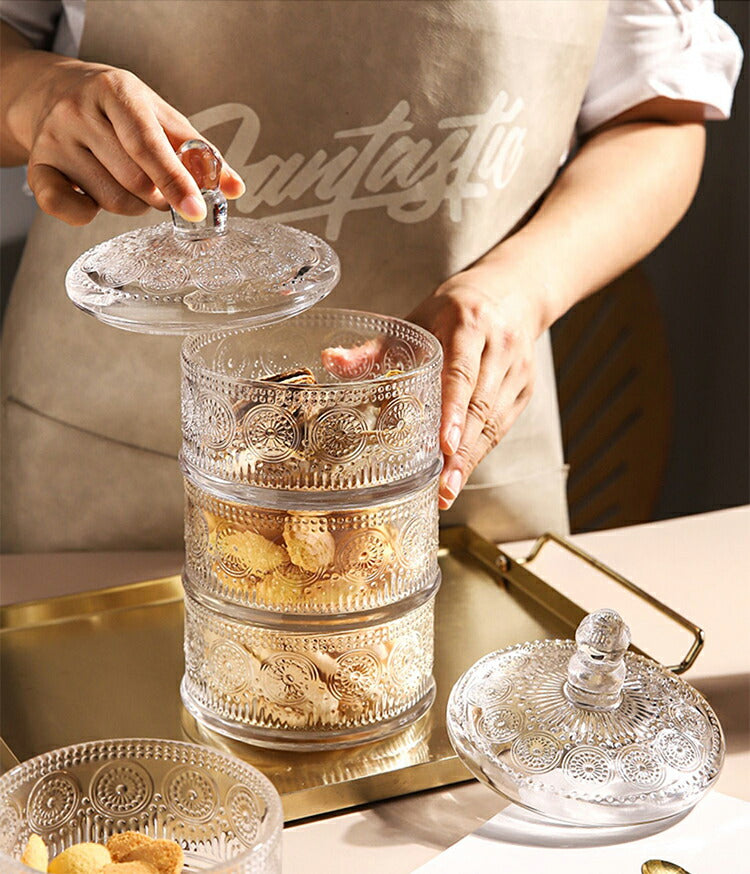 IwaiLoft 懐かしいけど新しい！向日葵 ガラス容器 透明 丸形 ガラス