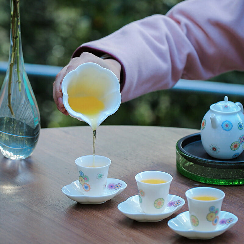 IwaiLoft「春暖花開」美しい手毬 4客セット 湯のみ 湯呑み 花柄