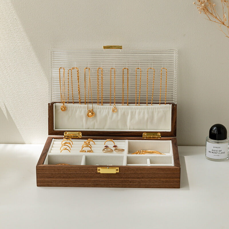 IwaiLoft 高級 ジュエリーボックス アクセサリーケース 木製