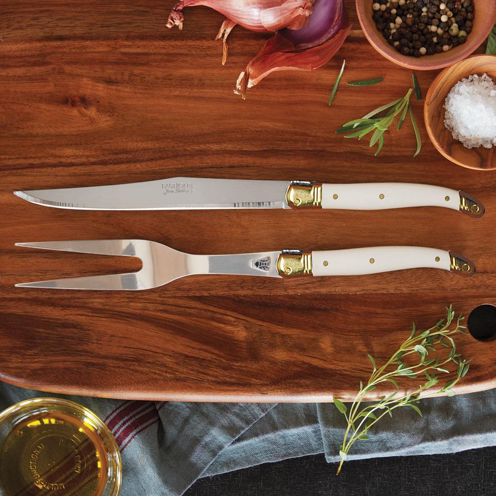 Laguiole Carving Set Ivory #27114 | IWA Wine