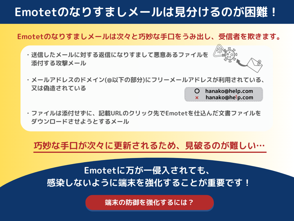 EMOTET（エモテット）のなりすましメールの見分け方を解説