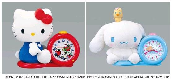 キティちゃん」と「シナモロール」おしゃべり目覚まし時計 セイコー