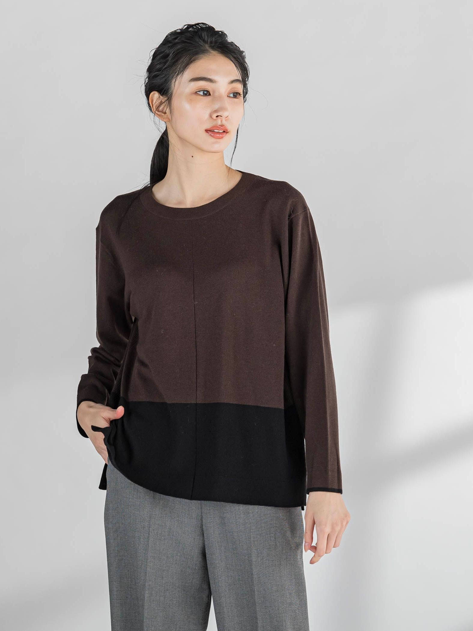 バイカラーニット≪手洗い可能≫ | la.f（ラ エフ） | レディース