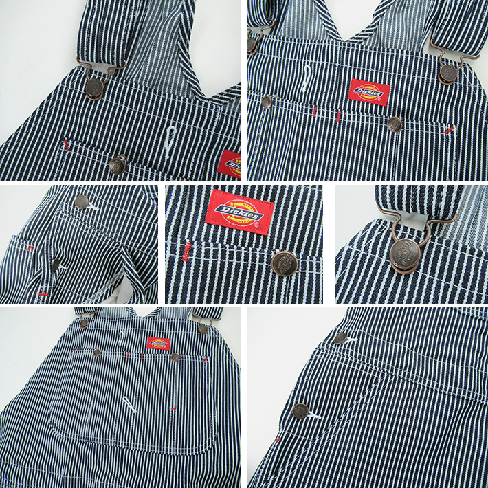 Dickies ディッキーズ Bibオーバーオール ヒッコリーストライプ 83297