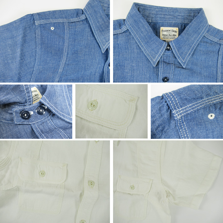 PHERROW'S フェローズ シャンブレー 半袖 ワークシャツ 770WSS -JOE-
