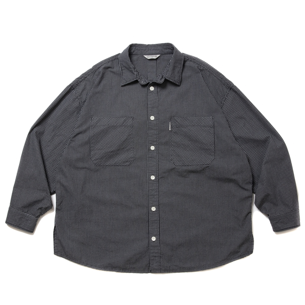 COOTIE PRODUCTIONS/Garment Dyed Ripstop Check L/S Shirt（Black