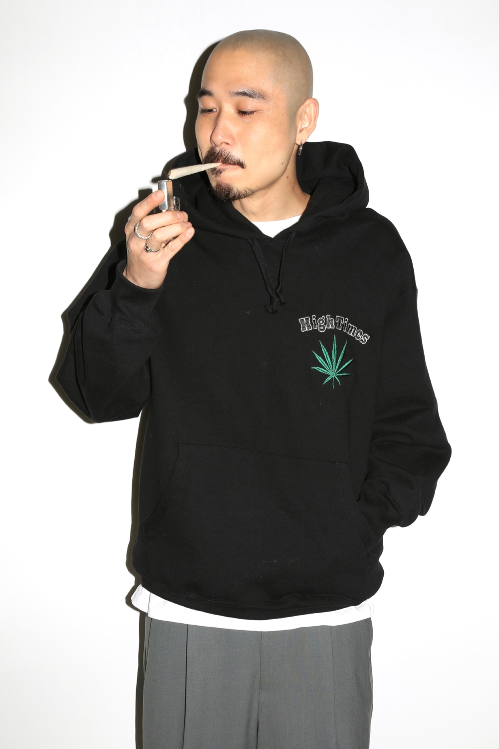 WACKO MARIA/HIGH TIMES / HEAVY WEIGHT HOODED SWEAT SHIRT（BLACK
