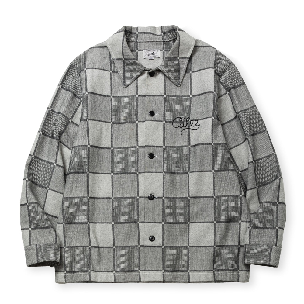 30%OFF】CALEE/BLOCK CHECK OVER SIZE SHIRT JACKET（IVORY