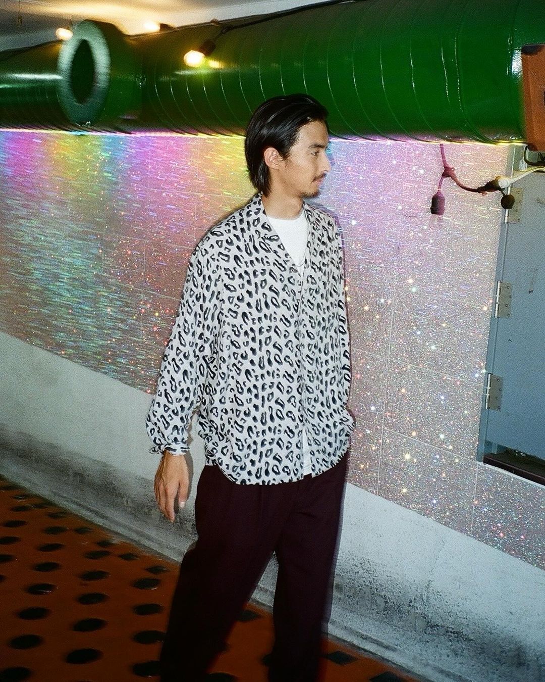 WACKO MARIA/LEOPARD HAWAIIAN SHIRT（PURPLE）［レオパードハワイアン