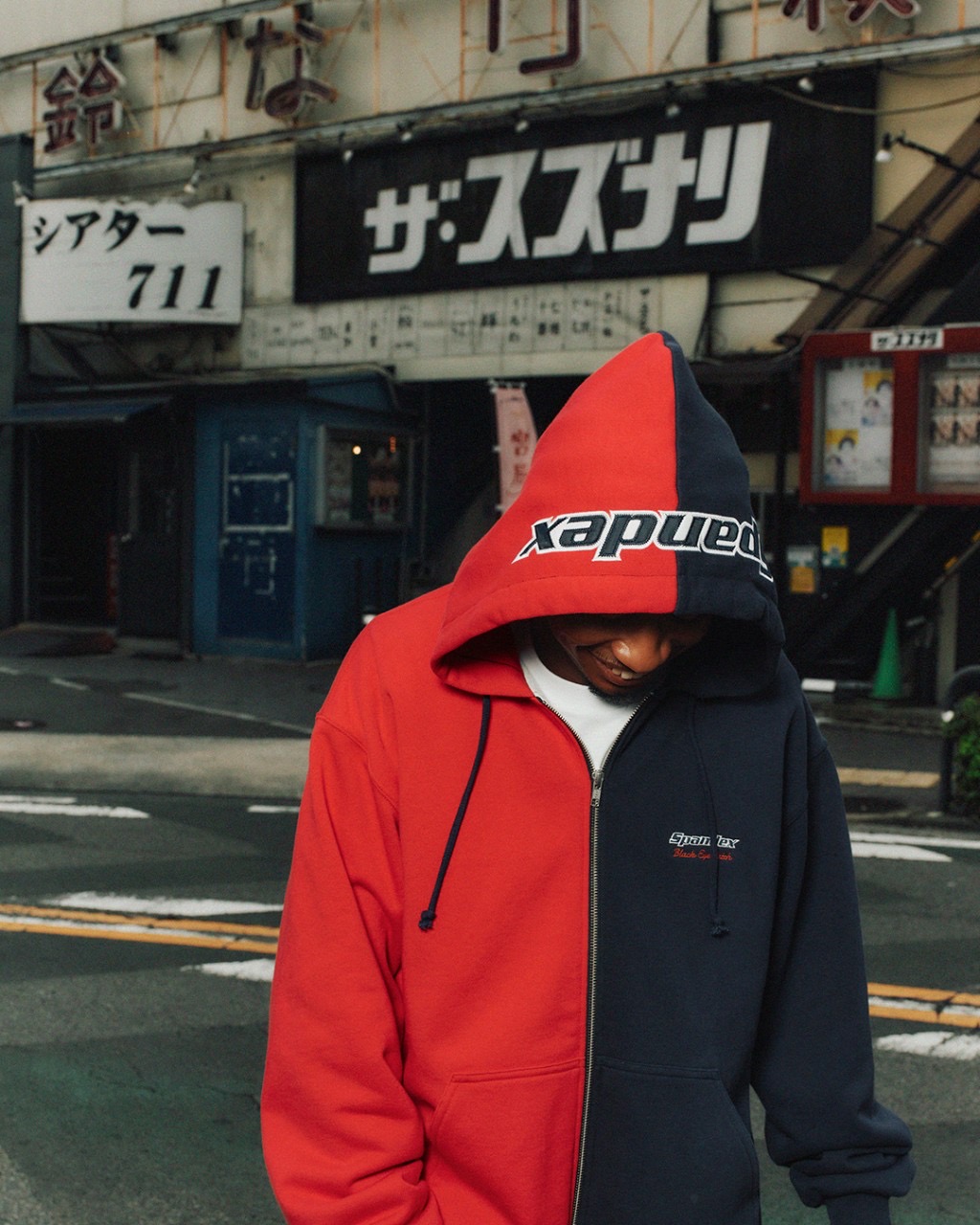 BlackEyePatch/SPANDEX LOGO ZIP HOODIE（BLACK） - JONAS