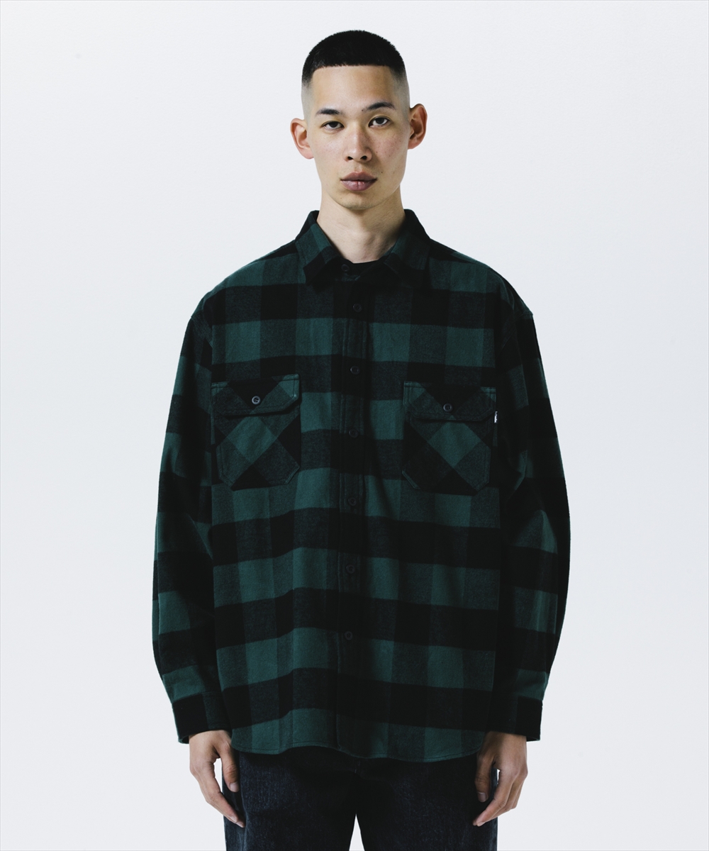 30％OFF】ROTTWEILER/R9 BUFFALO CHECK SHIRT（GREEN）［バッファロー