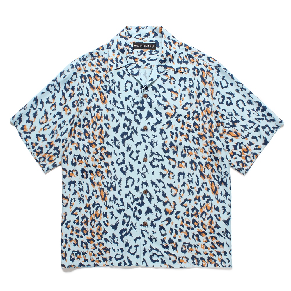WACKO MARIA/LEOPARD HAWAIIAN SHIRT（BLUE）［レオパードハワイアン