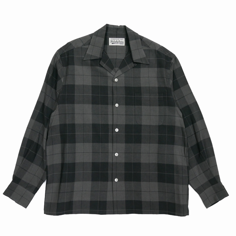 WACKO MARIA/OMBRE CHECK OPEN COLLAR SHIRT（GRAY）［オンブレ