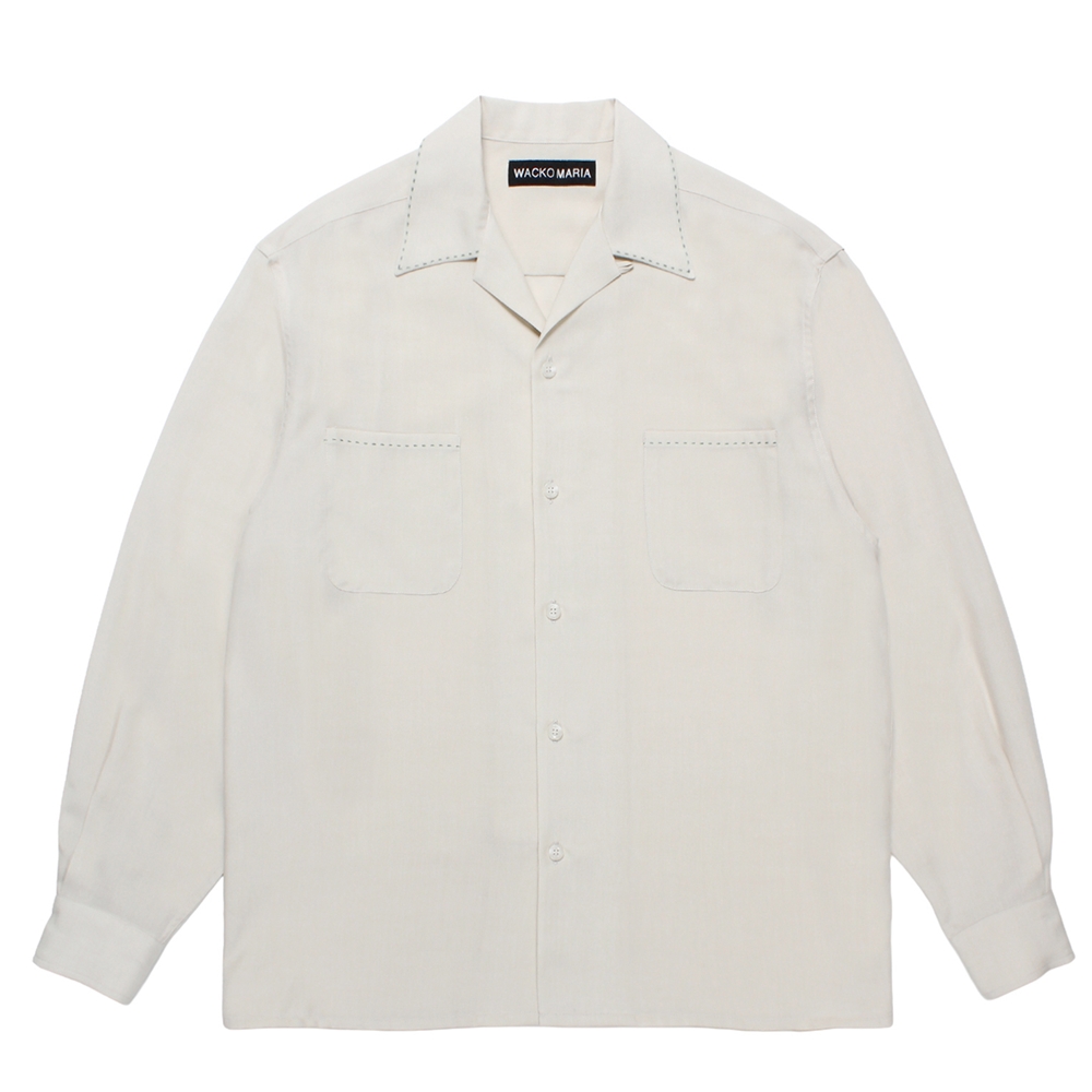 WACKO MARIA/50'S OPEN COLLAR SHIRT（IVORY）［ピンポイントステッチ