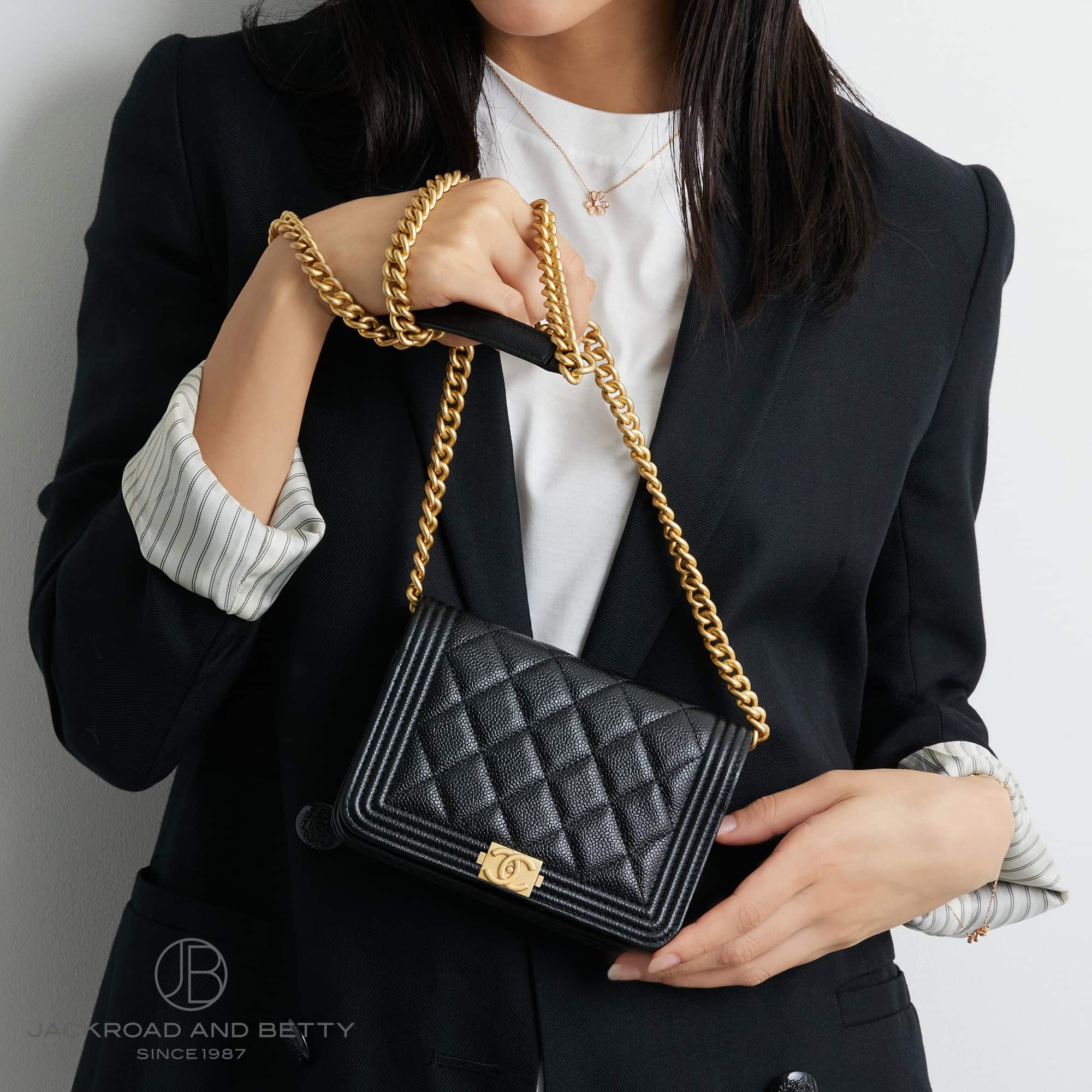 ボーイシャネル チェーンショルダー ミニバッグ ブラック 黒[AP2464