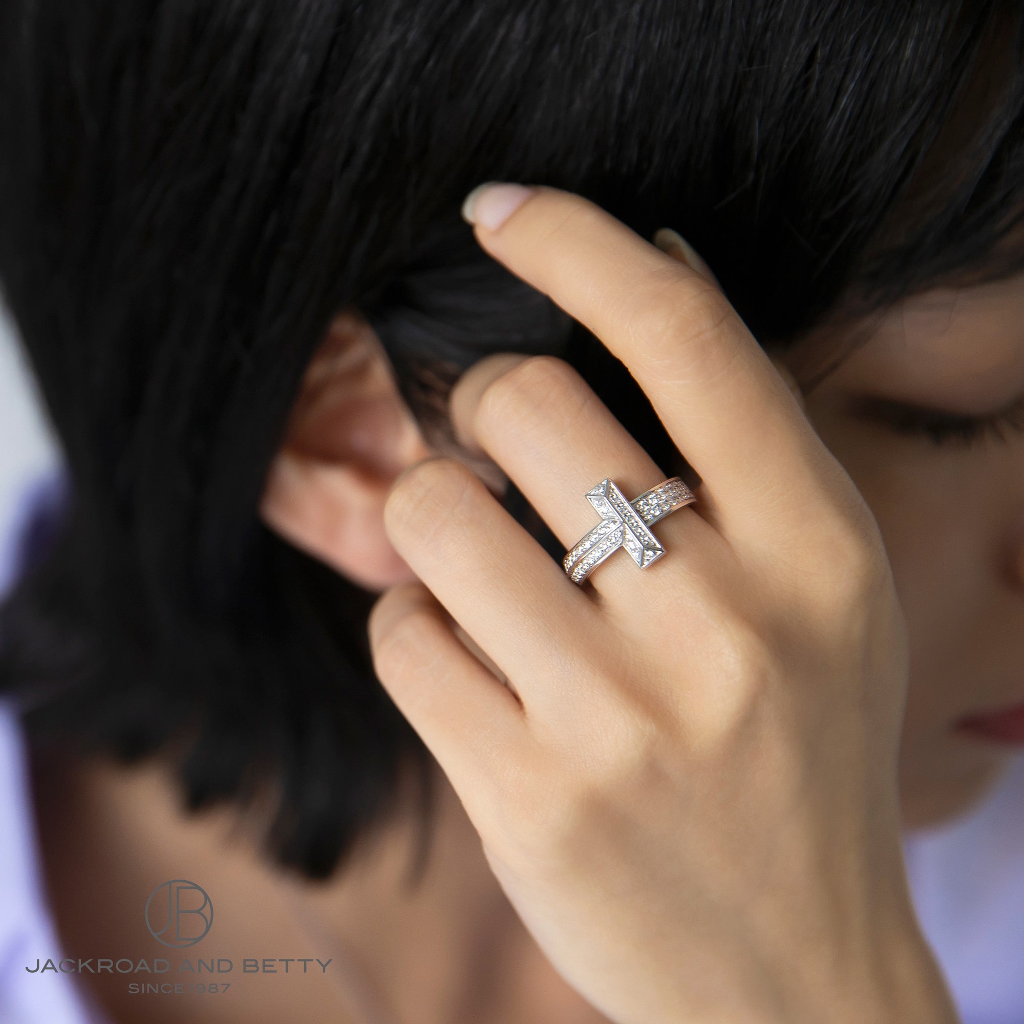 Tワン ワイド ダイヤモンド リング WG[] T1 Wide Diamond Ring