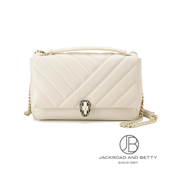 セルペンティ カボション クロスボディ バッグ ホワイト 白[287986