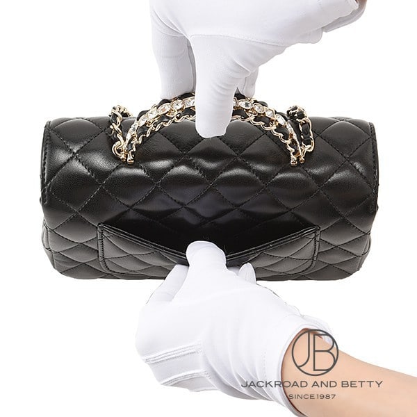 マトラッセ トップハンドル ミニ フラップ バッグ ブラック 黒[AS4141