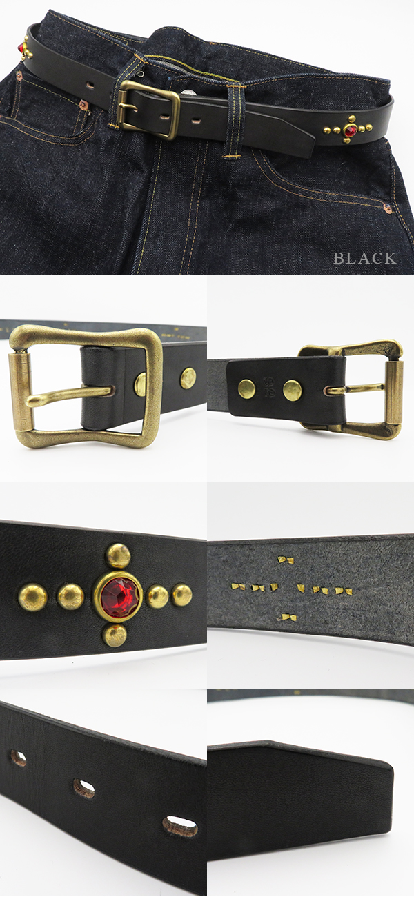 CUSHMAN クッシュマン シングルピン|カウハイド|手染め|スタッズベルト