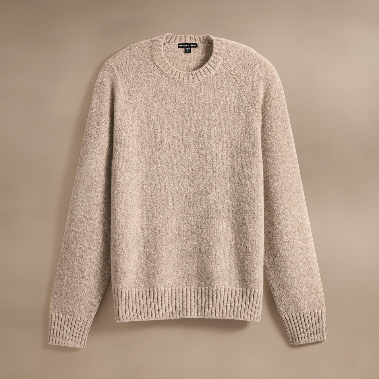 Lightweight Textured Cashmere Crew - Hazel | James Perse Los Angeles