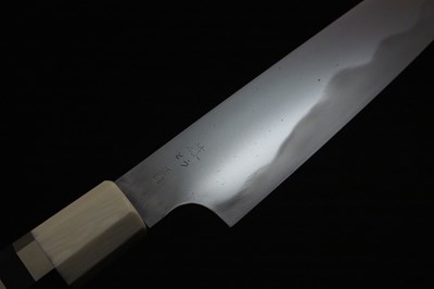 玉鋼 牛刀 6寸3分（190mm） 無銘 藤印 試作品④（自家製鋼） | 日本