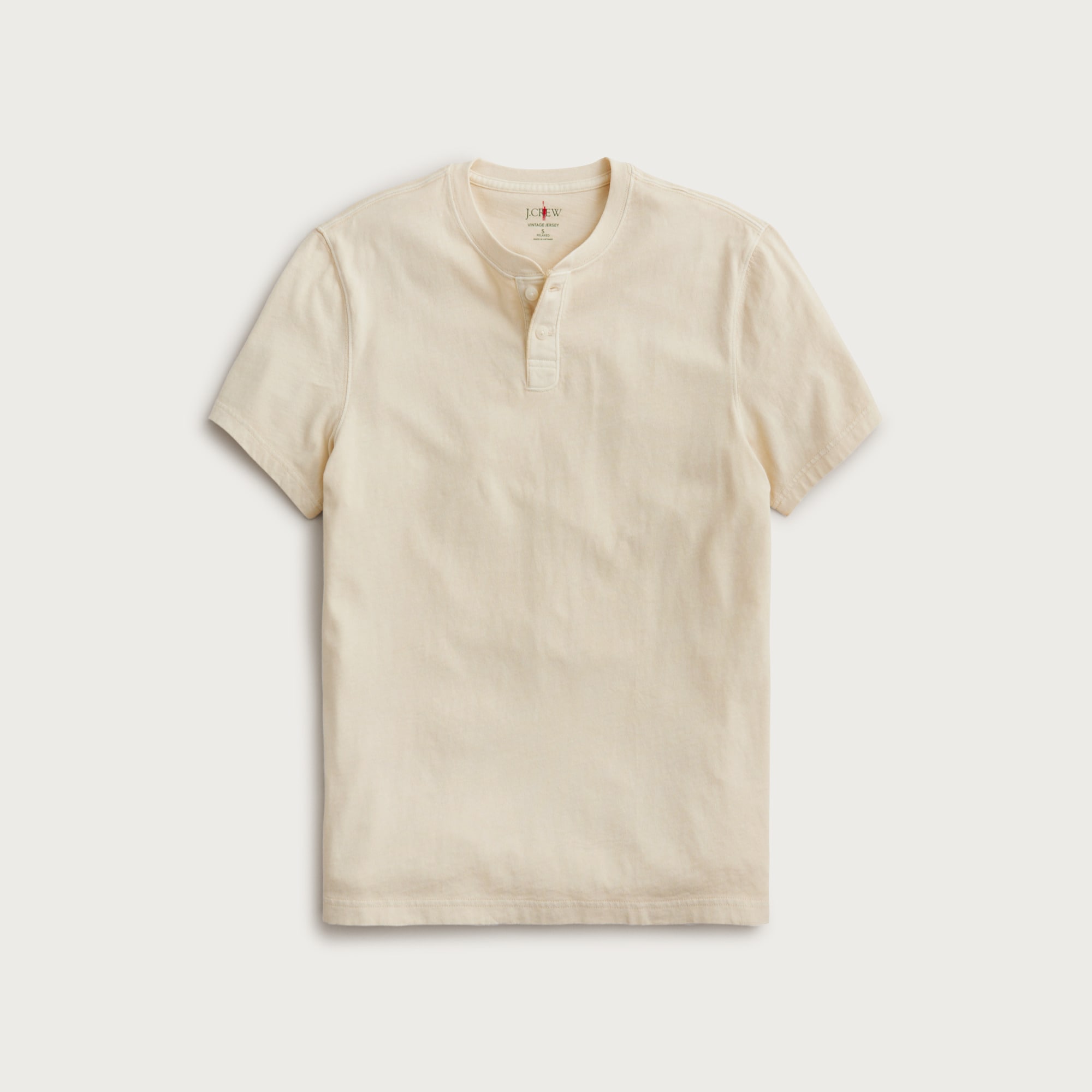 Short-sleeve Vintage-wash Cotton Henley For Men | J.Crew
