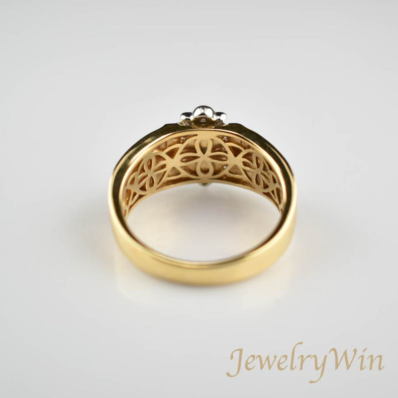 リング コンビ K18 Pt900 ダイヤモンド付 (Type-WC)