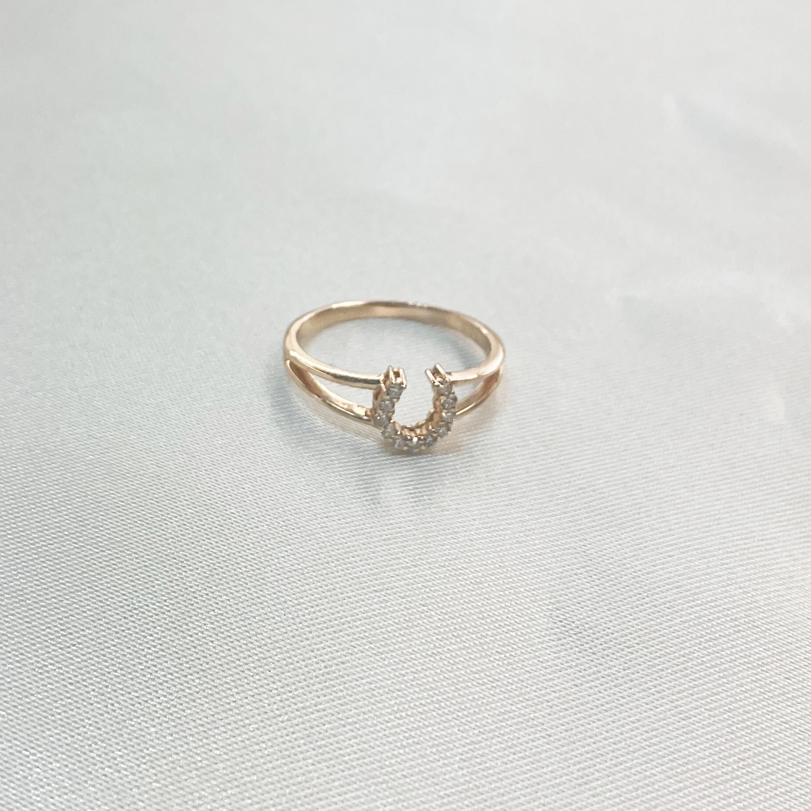 ジュエリーまつき / K18PGダイヤホースシューピンキーリング