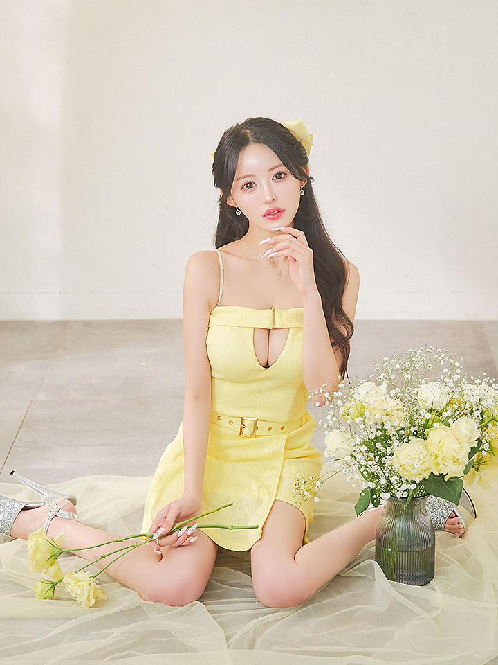 即日発送】送料無料！ワッフルイエローキャミソールセットアップ