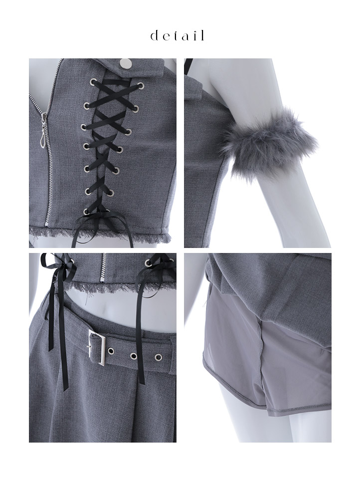 ハロウィン】レースアップオオカミセットアップ 【コスプレ8点セット