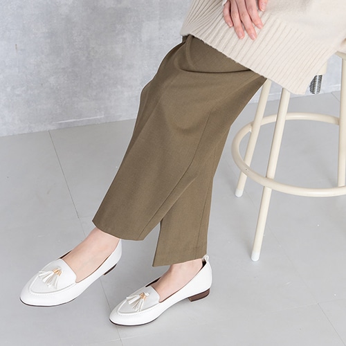 タッセルローファーフラットパンプス<ふわさら>＜痛くない!＞(25.5cm