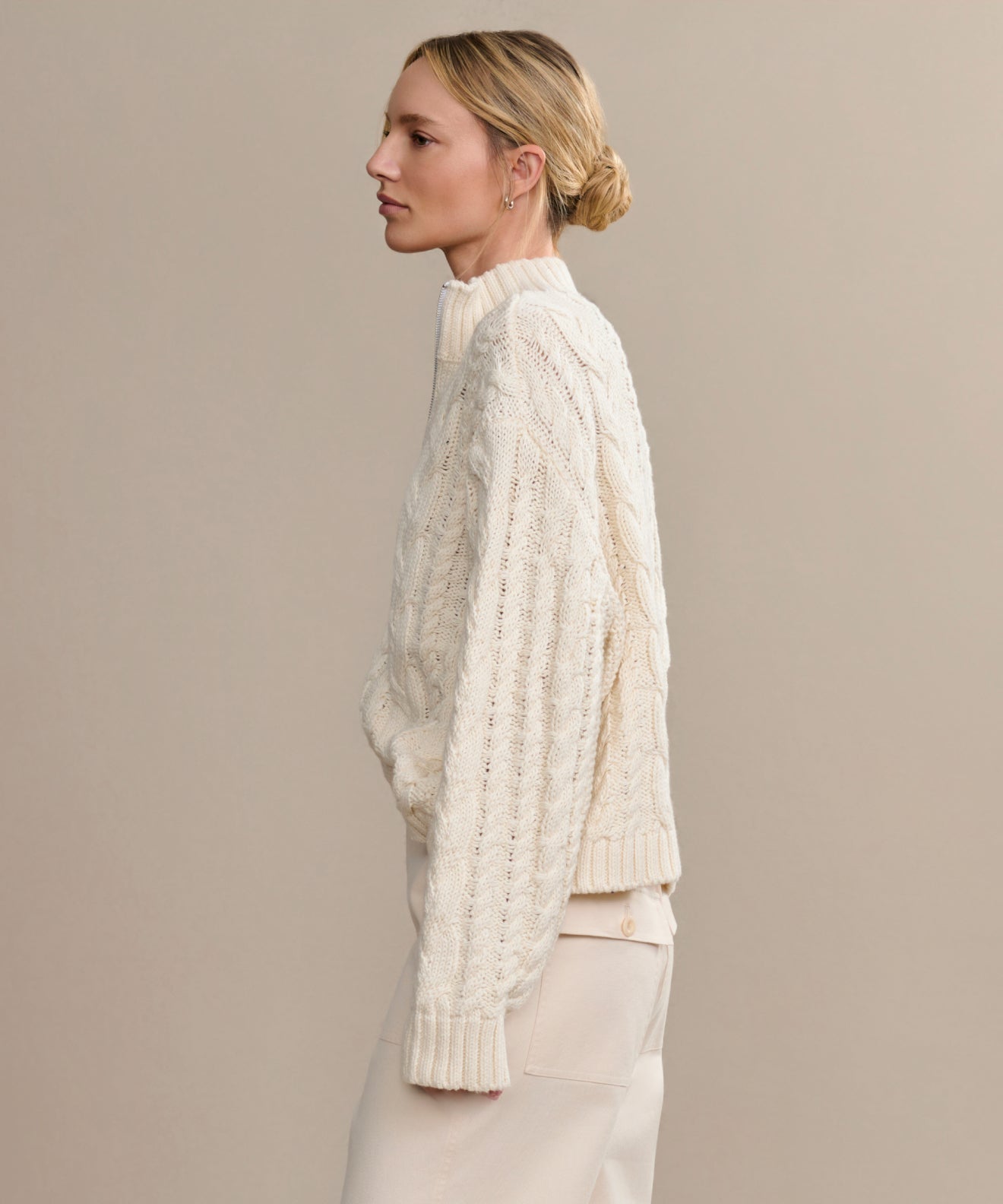トップス andmary Kiki cable loose knit ivory ANDMARY】Kiki cable