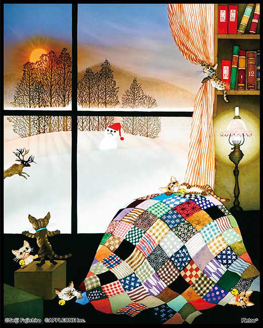 APP-5080-306 藤城清治 冬麗 竈猫（ふゆうらら かまどねこ) 80ピース