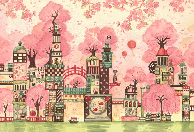 EPO-26-331 西村典子 桜町三十四番街 300ピース ［CP-SK］ エポック社